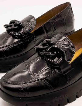 Zapato Wonders A-2405 Rose Negro de mujer.
