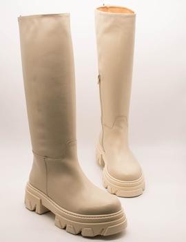 Bota Vienty Elisa 12.487/3 piel beige light de mujer.