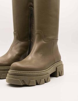 Bota Vienty 12.487 Pavia 004 piel kaki de mujer.