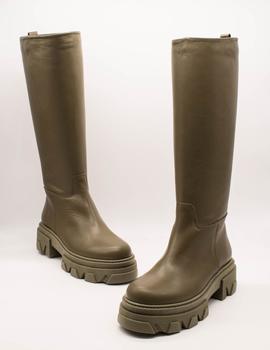 Bota Vienty 12.487 Pavia 004 piel kaki de mujer.