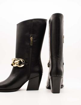 Bota Vienty 12.628 Given cadena piel negro de mujer.