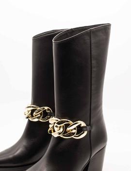 Bota Vienty 12.628 Given cadena piel negro de mujer.