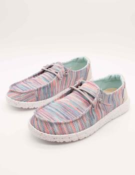 Zapato Hey Dude WENDY SOX SUNSET PINK de mujer.
