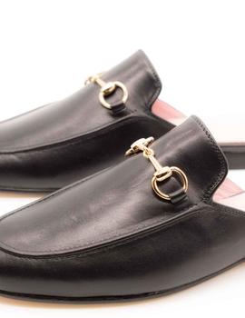 Mules Castellano Venecia negro de mujer.