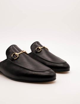 Mules Castellano Venecia negro de mujer.