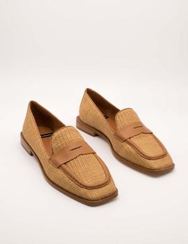 Zapato Ángel Alarcón 22054 rafia camello de mujer