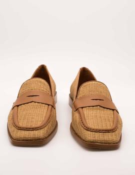 Zapato Ángel Alarcón 22054 rafia camello de mujer