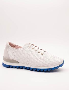 Deportivo Kess 17800 blanco trenzado de mujer