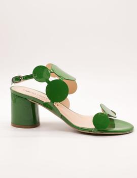 Sandalia Paco Herrero 6324-1 verde charol mela de mujer