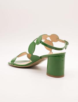Sandalia Paco Herrero 6324-1 verde charol mela de mujer