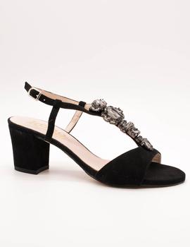 Sandalia Kess 16434 negro ante piedras de mujer