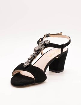 Sandalia Kess 16434 negro ante piedras de mujer