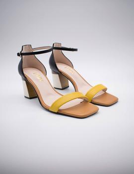 Sandalia lodi california limon calf. negro para mujer