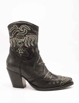 Botín Exé OREGON-444 LEATHER BLACK de mujer