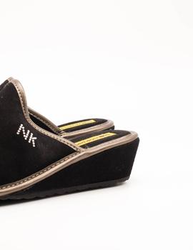 Zapatilla Nordikas 1613 NEVADA AFELPADO NEGRO de Mujer