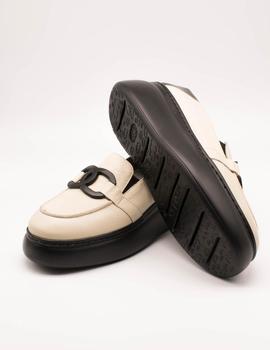 Zapato Wonders A-2611 Wild Cream/Negro  de Mujer