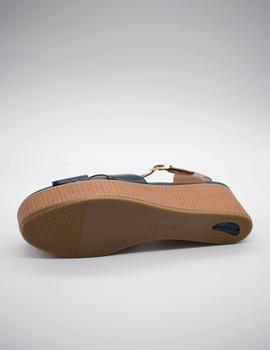 Sandalia stonefly diva 9 patent/calf ocean blue/cigar