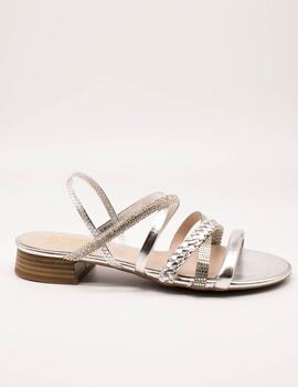 Sandalia Kess 23182 Trenzado Multi Plata de Mujer