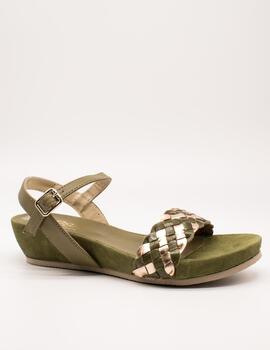 Sandalia Kess 23266 Trenzado Mixto Olive de Mujer