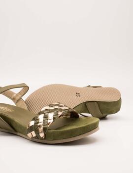 Sandalia Kess 23266 Trenzado Mixto Olive de Mujer