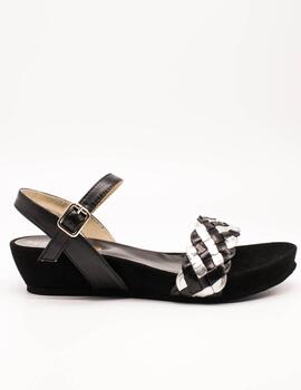 Sandalia Kess 23266 Trenzado Mixto Negro de Mujer