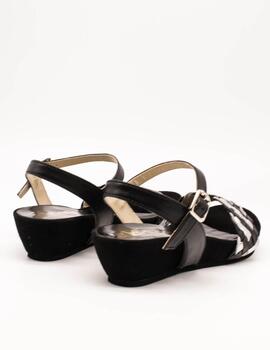 Sandalia Kess 23266 Trenzado Mixto Negro de Mujer