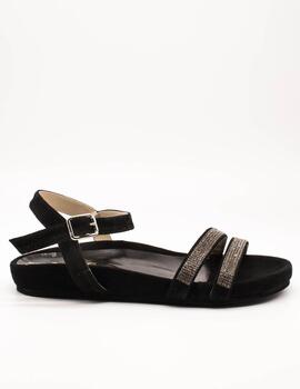 Sandalia Kess 23347 Ante Negro de Mujer