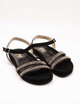 Sandalia Kess 23347 Ante Negro de Mujer