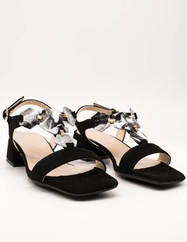 Sandalia Kess 23034 Ante Negro de Mujer