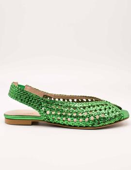 Sandalia Kess 21470 Trenzado Foil Green de Mujer