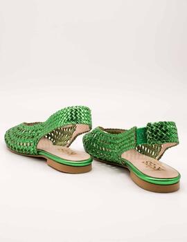 Sandalia Kess 21470 Trenzado Foil Green de Mujer