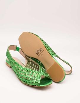 Sandalia Kess 21470 Trenzado Foil Green de Mujer