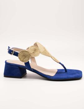 Sandalia Kess 22812 Ante Francia Azul de Mujer