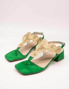 Sandalia Kess 22812 Ante Grass Green de Mujer