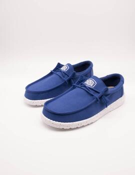 Deportivo Hey Dude Wally Slub Canvas Blue de Hombre
