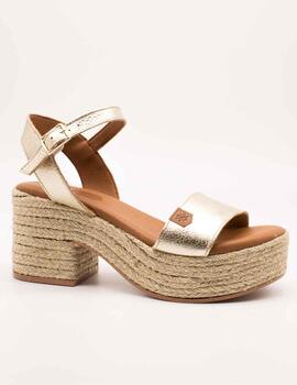 Sandalia Popa Abaka Laminado Oro Galaxy de Mujer