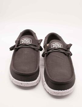 Deportivo Hey Dude Wally Slub Canvas Dark Grey