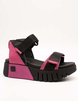 Sandalia Jose Saenz 4200-COMBI1 BUGANVILLA-NEGRO de Mujer