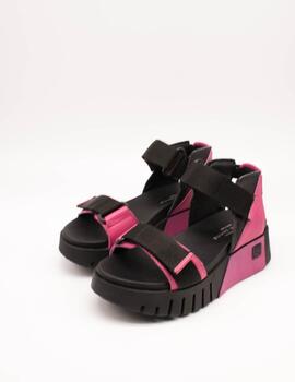 Sandalia Jose Saenz 4200-COMBI1 BUGANVILLA-NEGRO de Mujer