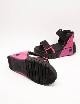 Sandalia Jose Saenz 4200-COMBI1 BUGANVILLA-NEGRO de Mujer