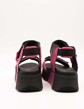 Sandalia Jose Saenz 4200-COMBI1 BUGANVILLA-NEGRO de Mujer