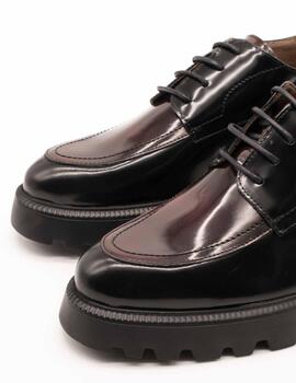 Zapato Wonders C-7201 Regata Negro/Vino de Mujer