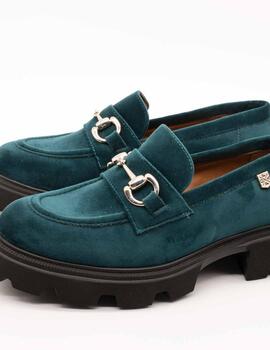 Zapato Popa Zintia Terciopelo Verde de Mujer