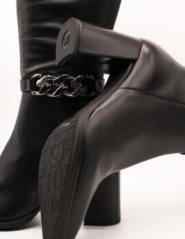 Bota Wonders M-5406 Bora Negro de Mujer