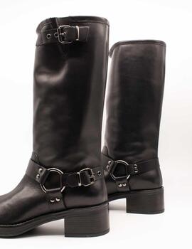 Bota Ovyé PAS03FNE-Nero Biker Negro de Mujer