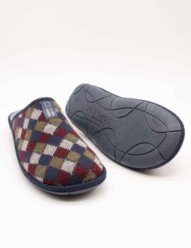 Zapatilla Nordikas 1728 Arlequin Marino de Hombre
