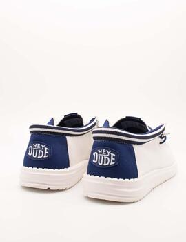 Zapato Hey Dude Wally Letterman White-Blue de Hombre