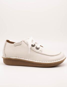 Zapato Clarks 26165444 Funny Dream White Leather de Mujer