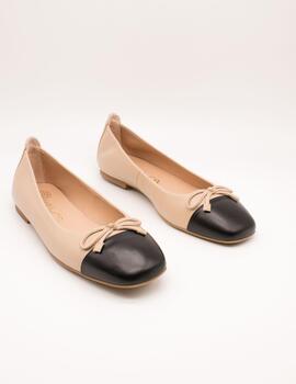 Bailarina Unisa Belle Beige-Negro de Mujer