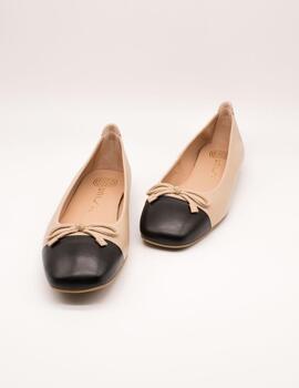 Bailarina Unisa Belle Beige-Negro de Mujer